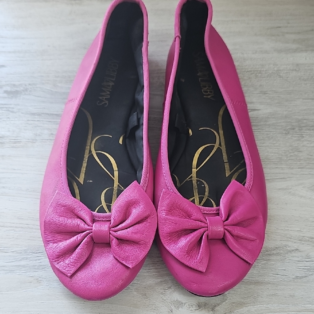 Sam & Libby Fuchsia Bow Flats